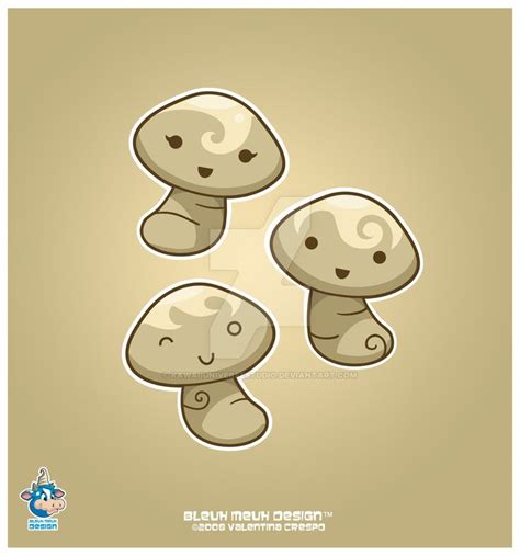 kawaii mushroom trio kawaii art cute illustration