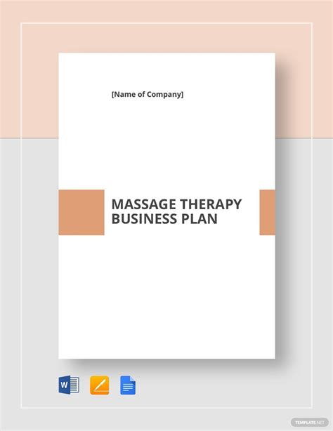 Massage Therapy Business Plan Template [free Pdf] Word Apple Pages