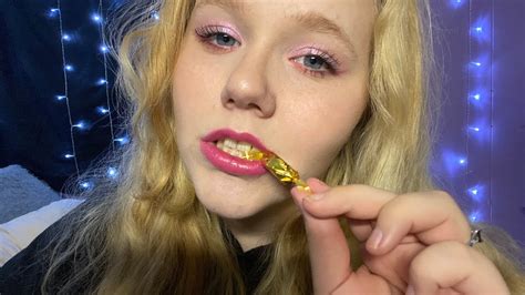 Asmr Mouth Sounds Chewing Eating A Piece Of Candy Youtube