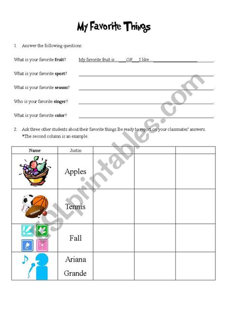 favorite  esl worksheet  worlds