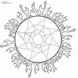 Printable Coloring Pages Sun Native Adult American Pagan Wiccan Color Wolf Mandalas Dreamcatcher Symbols Size Stylized Printables Drawing Books Colouring sketch template