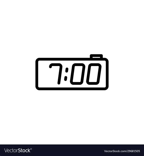 digital clock  icon  white background vector image