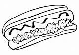 Hot Dog Coloring Printable Large sketch template