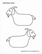 Clothespin Farm Printable Goat Animal Templates Animals Firstpalette sketch template