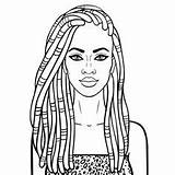 Dreadlocks Africaine Mujer Africana Afrikaanse Jonge Vrouw Animación Hermosa Joven Retrato sketch template
