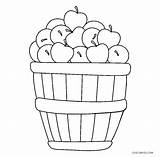 Coloring Apple Basket Pages Printable Template sketch template