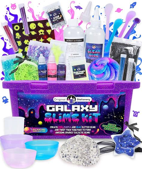 Original Stationery Galaxy Slime Kit With Glow In The Dark Etsy