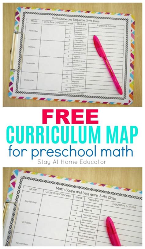 curriculum map  year long lesson planning  math preschool