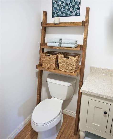 toilet storage leaning bathroom ladder ana white
