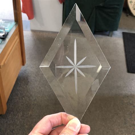 engraved diamond bevel glass    glass house store