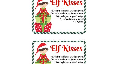 elf kisses printable