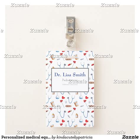 id badge  attached   white background  red  blue hearts