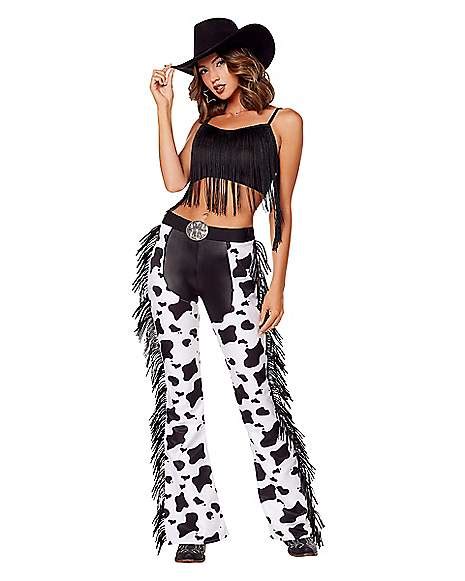 Adult Cow Print Chaps Spencers