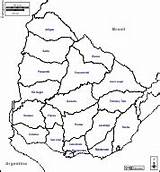 Uruguay Mapa Departamentos Nombres Fronteras Mudo sketch template