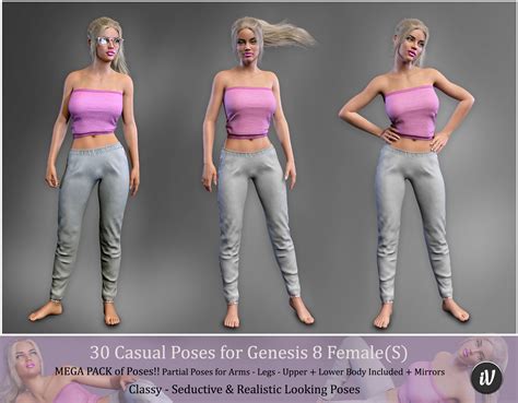 iv casual poses for genesis 8 female s daz 3d