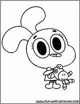 Gumball Anais Coloring Pages Printable Fun sketch template