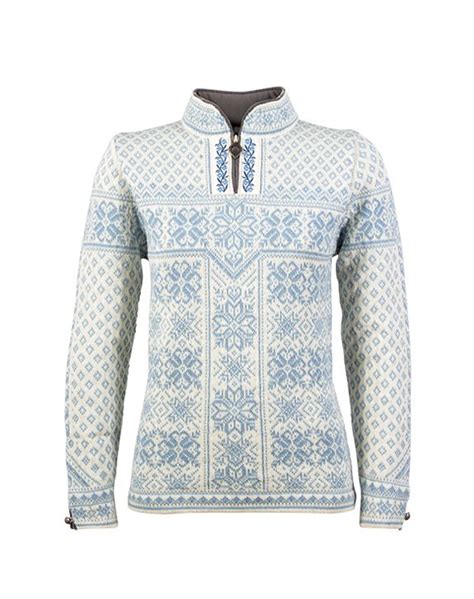 dale  norway peace pullover ladies ice blueoff white   sweaters  women