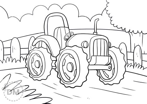 tractor car coloring page diy magazinecom