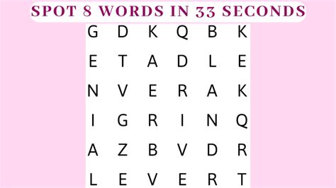word search puzzle   spot  words   seconds lets test