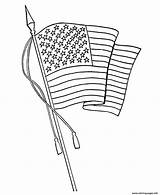 Flag Coloring American Pages Waving Printable Usa Drawing 7e53 Line Print Drawings Sheets Printables Color Kids Easy Happy Getdrawings Holidays sketch template