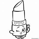 Coloring Shopkins Lippy Lips Pages Season 1s Beauty Printable Print sketch template