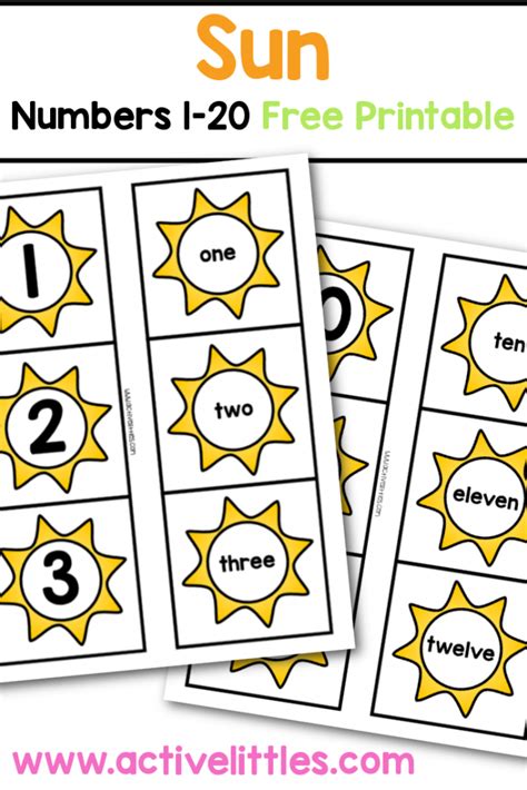 sun math  worksheets active littles