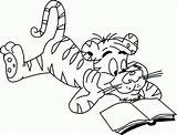 Coloring Pages Cartoon Kids Tiger Animal Teenager Clipart Color Printable Outline Drawing Teenagers Creation Animals Tigers Clip Print Sheets Wild sketch template
