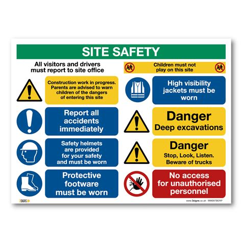 construction site safety signs  stickers  signs