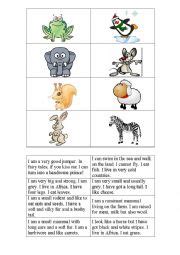 animals bingo worksheets