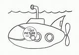 Submarine Printable Colouring sketch template