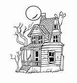 Haunted House Coloring Pages Mansion Printable Drawing Kids Paintingvalley sketch template
