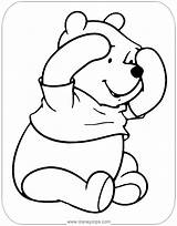 Coloring Peek Pooh Winnie sketch template