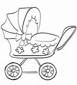 Coloring Stroller Buggy Strollers Carriage sketch template