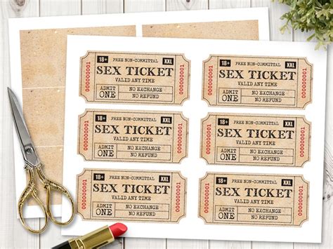 Sexy T For Him Printable Sex Tickets Kinky Coupon For Etsy