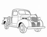 Coloring Truck Pages Pick Trucks Colouring Old Car Cars Pickup Classic Kids sketch template