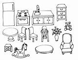 Stove Sink Pages House Coloring Kitchen Table Fridge Chairs Choose Board Teddy Rocking Dresser Doll Bear Horse Coffee Flowers People sketch template