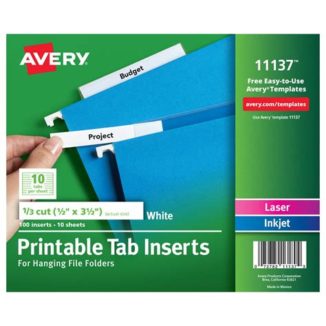 avery  printable tab inserts printable word searches