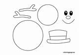 Snowman Template Coloring Printable Hat Scarf Pages Arms Arm Clipart Bow Printablee Via sketch template