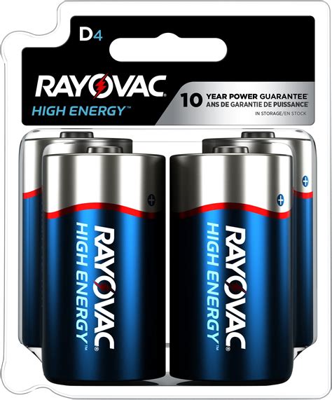 Rayovac High Energy D Batteries 4 Pack Alkaline D Cell Batteries
