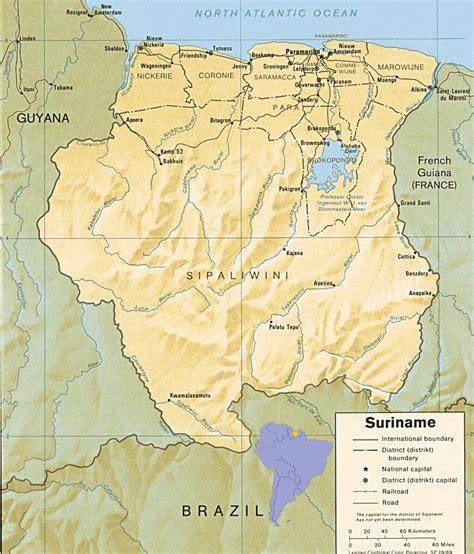 suriname map paramaribo