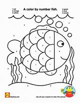 Fish Color Number Coloring Printable Pages Worksheets Numbers Printables Crafts Code Kids Toys Rainbow Preschool Math Counts Alex Kindergarten Activity sketch template