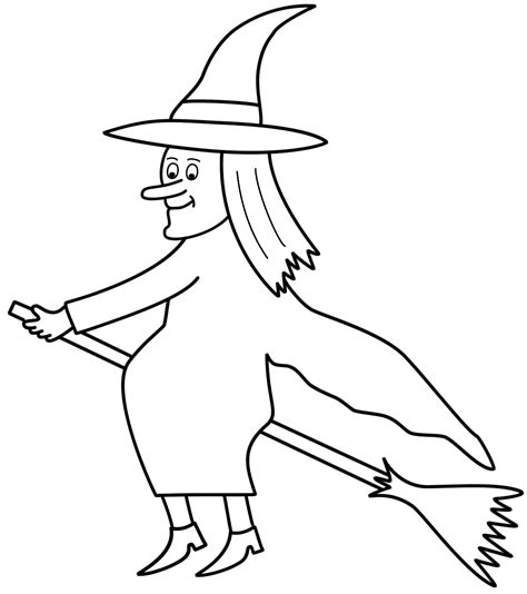 coloring pages  witches   broom coloring home