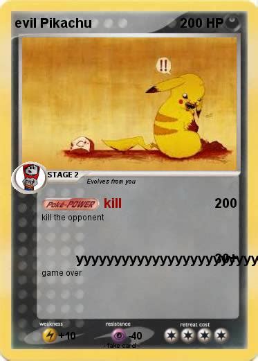 pokemon evil pikachu   kill  pokemon card