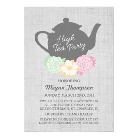 teapot high tea invitation in 2019 high tea invitations tea party invitations