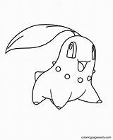 Pokemon Chikorita sketch template