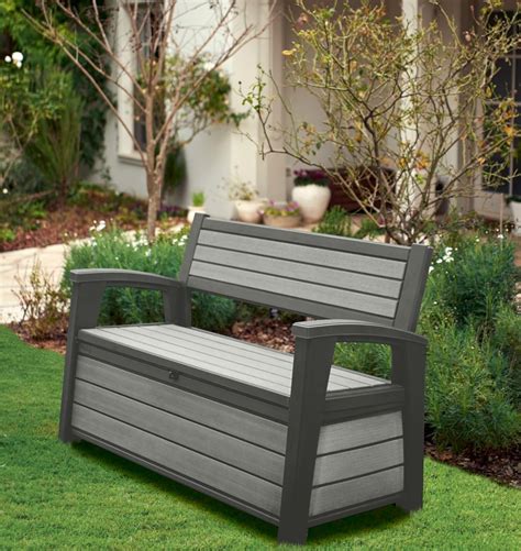 hudson keter iceni eden plastic garden storage bench box waterproof amazoncouk garden outdoors