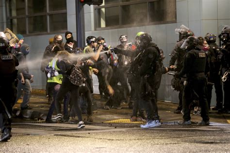 police violence  portland protest escalates  firebombs