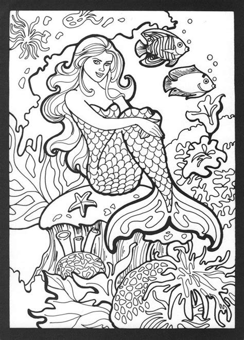 realistic mermaid coloring pages