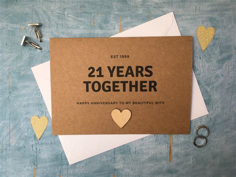 personalised custom st anniversary card  years  etsy