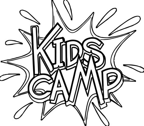 summer kids camp text coloring page wecoloringpagecom